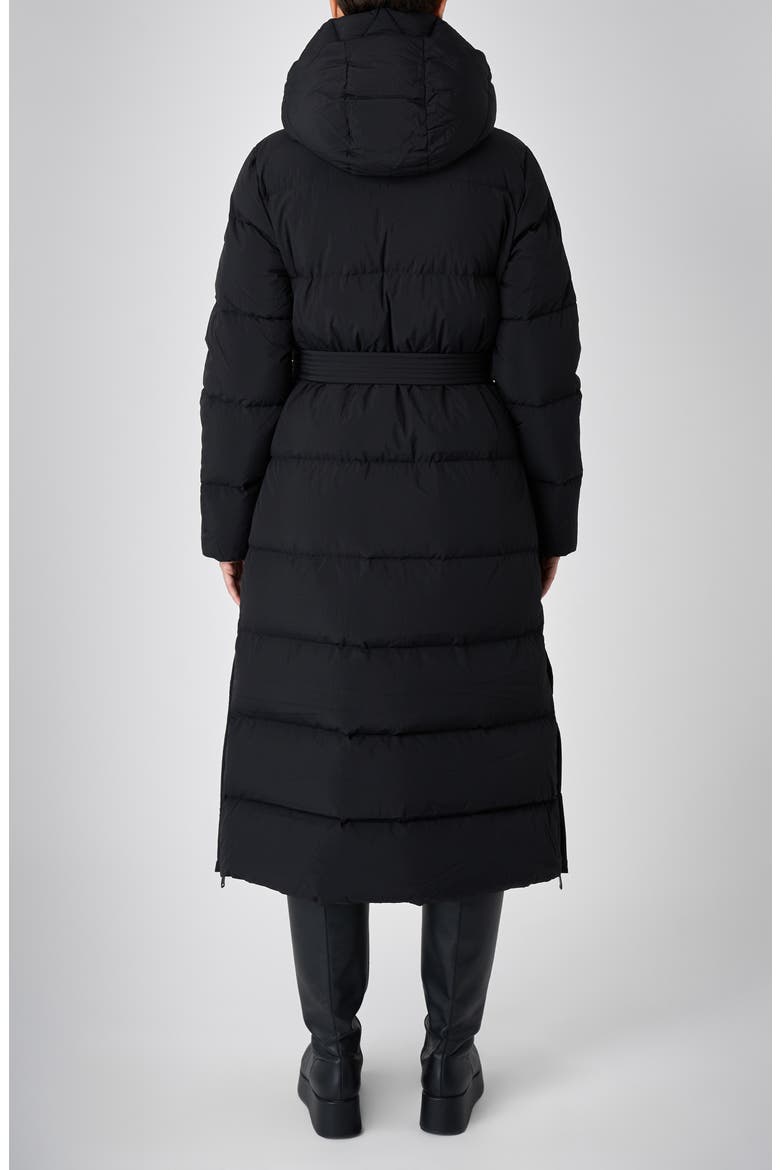 Vada Belted Water Repellent Puffer Coat, Alternate, color, BLACK