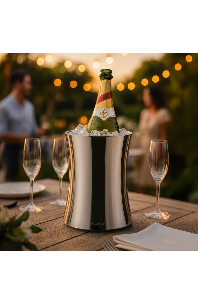 FINAL TOUCH Double-Wall Stainless Steel Wine Chiller, Alternate, color, Silver