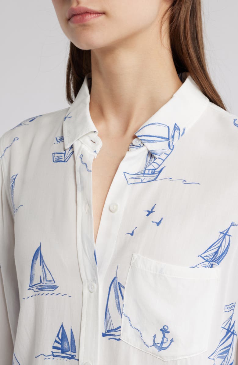 Rails Kathryn Sailboat Print Button-Up Shirt, Alternate, color, Sailboats