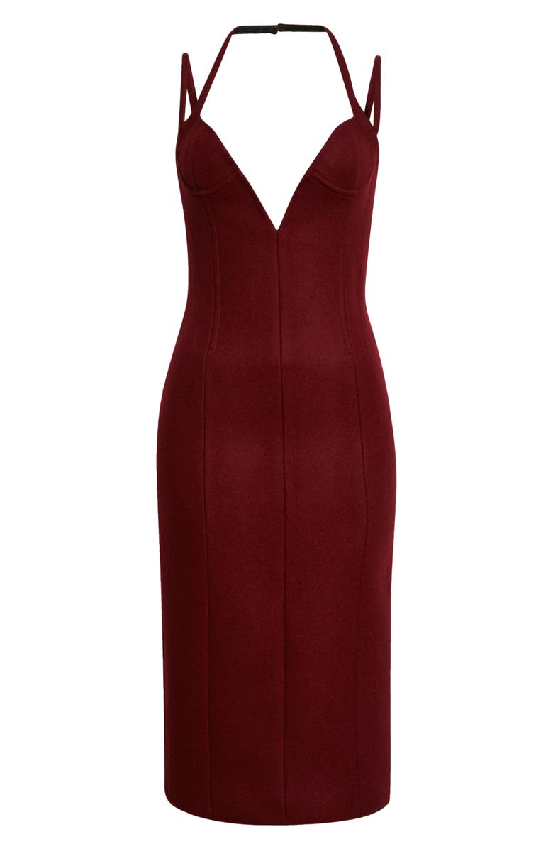 LaQuan Smith Boiled Wool Blend Body-Con Dress, Alternate, color, 