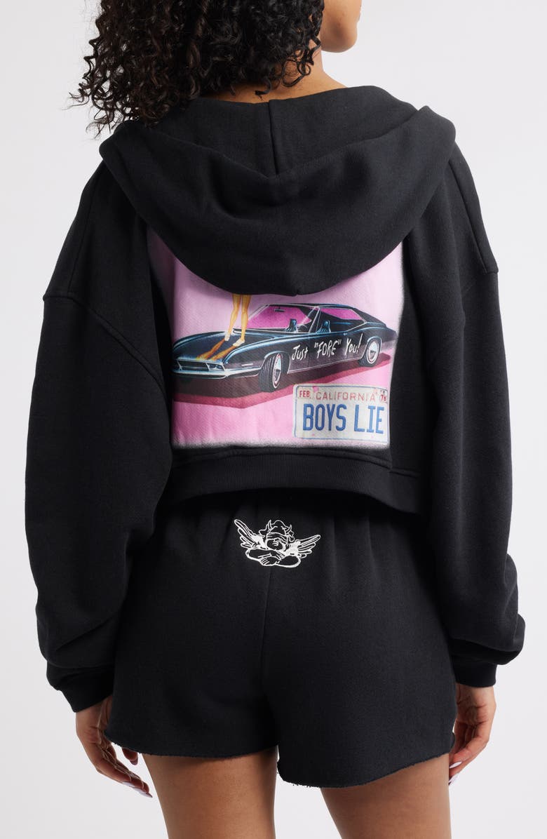 BOYS LIE Just Fore You Full Zip Graphic Hoodie, Alternate, color, 