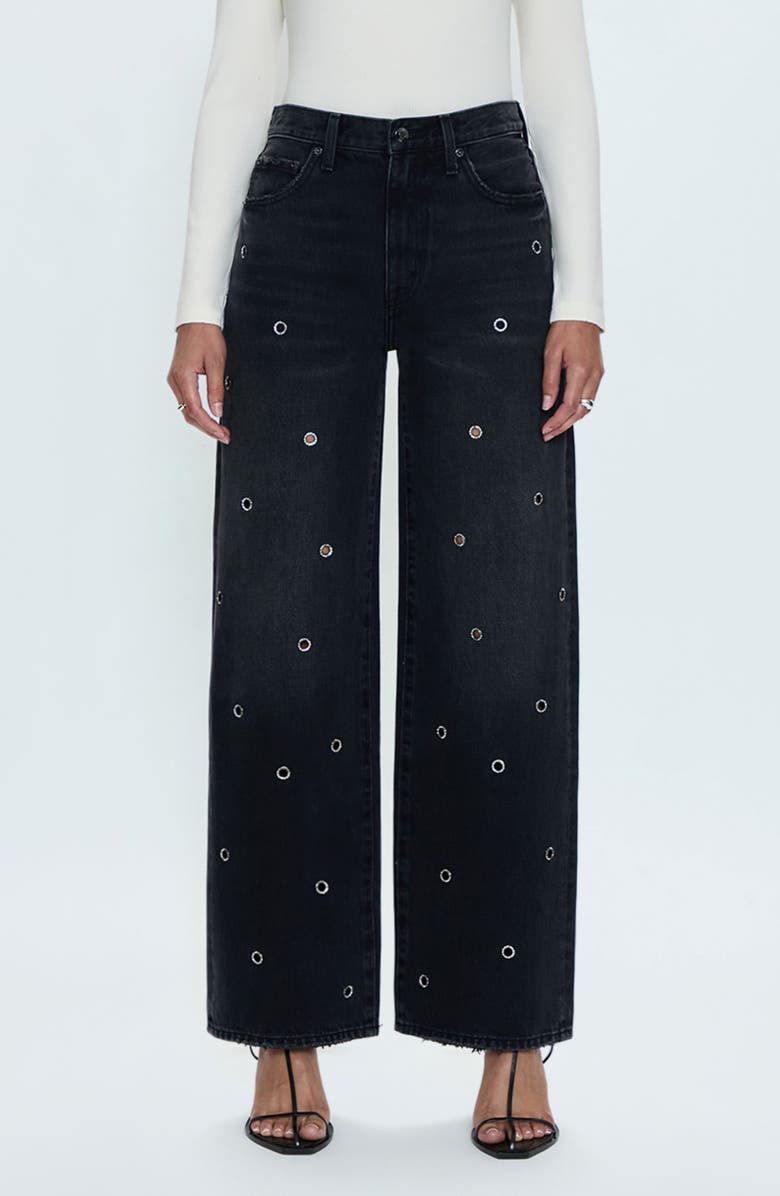 Pistola Hendrix Crystal Embellished Eyelet Jeans, Alternate, color, Glamour