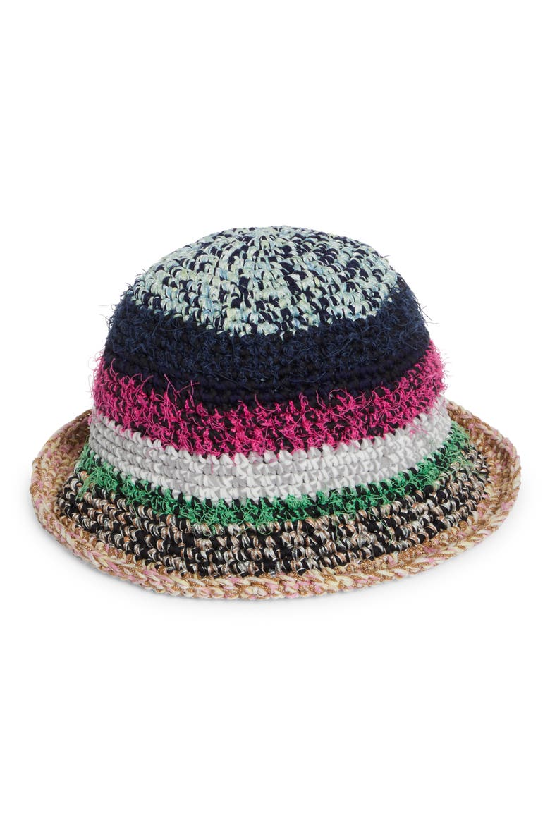Fanta One of a Kind Crochet Bucket Hat, Alternate, color, BLUE MULTI