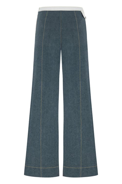 Jendue Monte Wide Leg Denim Jeans In Blue
