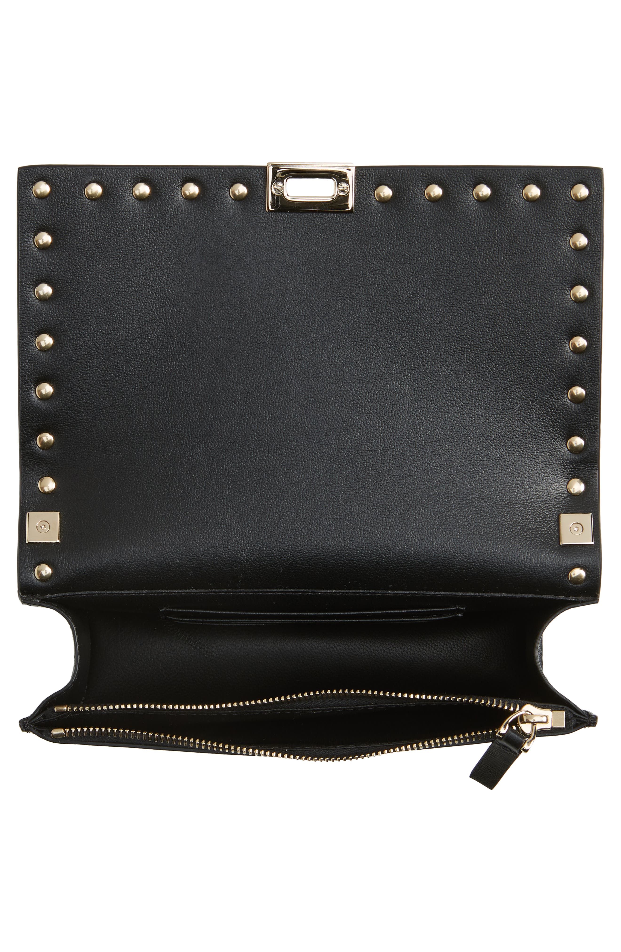 Valentino Garavani Rockstud Leather Crossbody Bag, Alternate, color, 