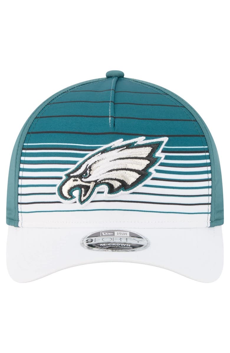 New Era Men's New Era  White/Midnight Green Philadelphia Eagles Adventure Gradient 9FORTY M-Crown A-Frame Adjustable Hat, Alternate, color, White