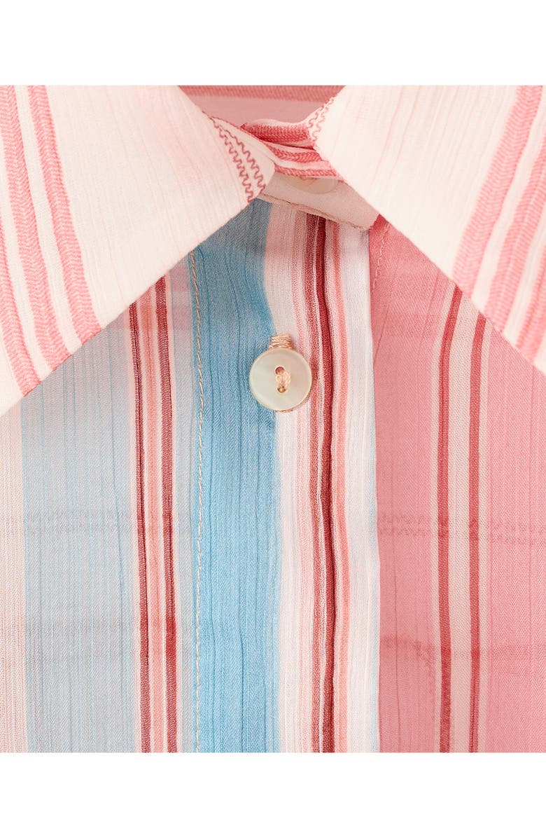 MANGO Stripe Tie Hem Shirt, Alternate, color, 