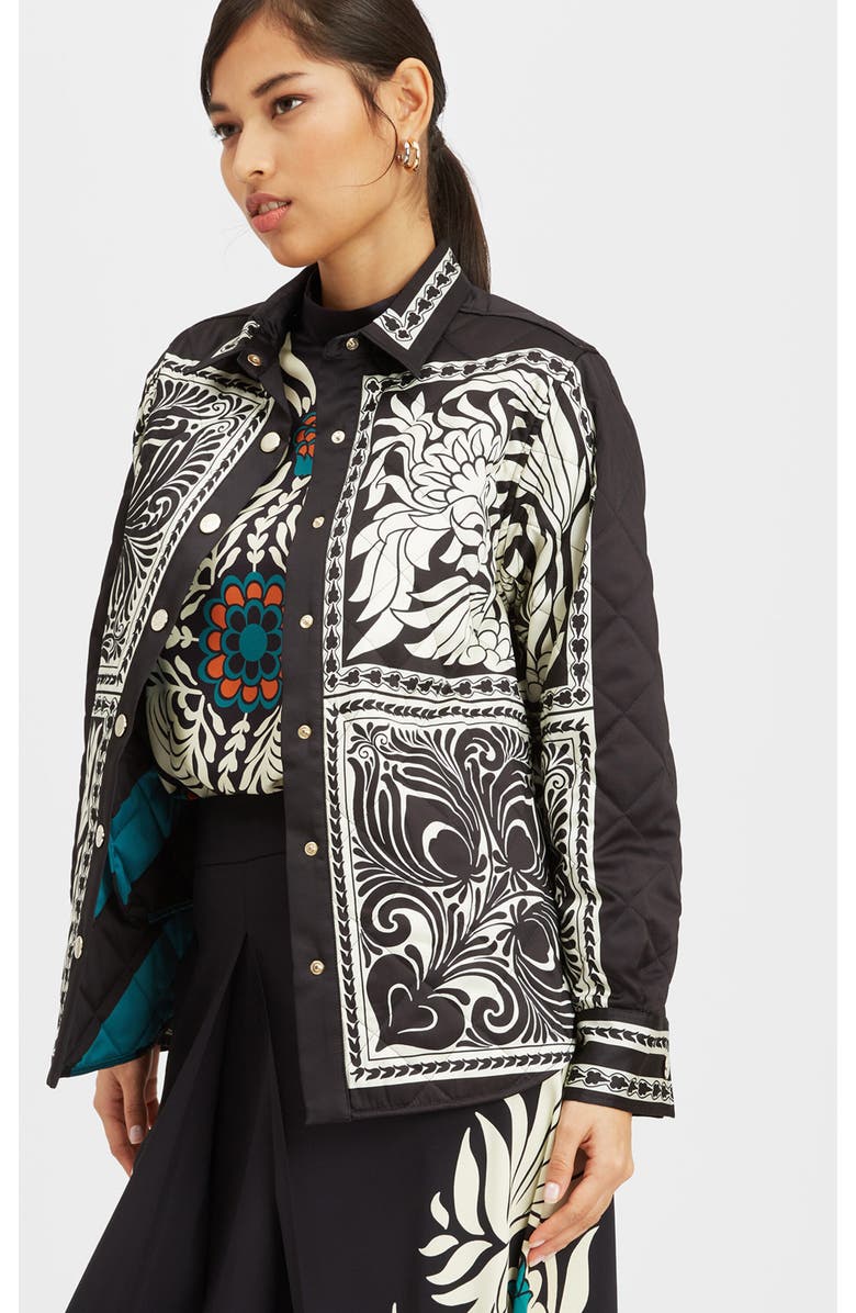 La DoubleJ Iris Shirt Jacket, Main, color, Mix Tiles Placée Black