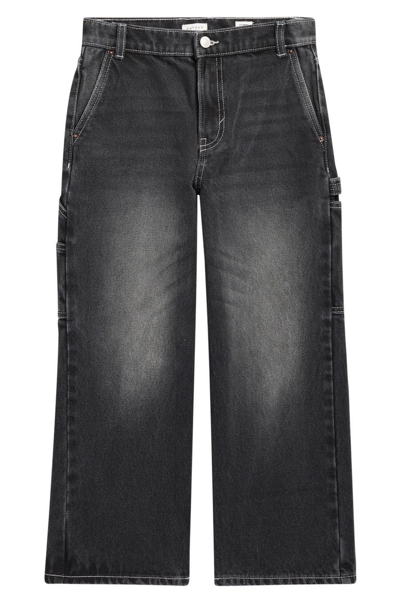 Kids' Washed Baggy Jeans, Main, color, BLACK