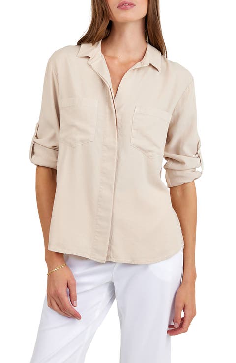 Split Back Button-Up Shirt