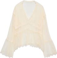 VERO MODA Emilie V-Neck Lace Swing Top