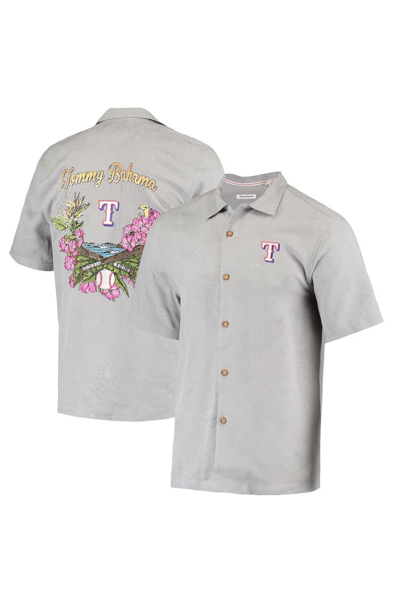 Tommy Bahama Men's Tommy Bahama Gray Texas Rangers Bay Back Panel Button-Up Shirt, Main, color, 