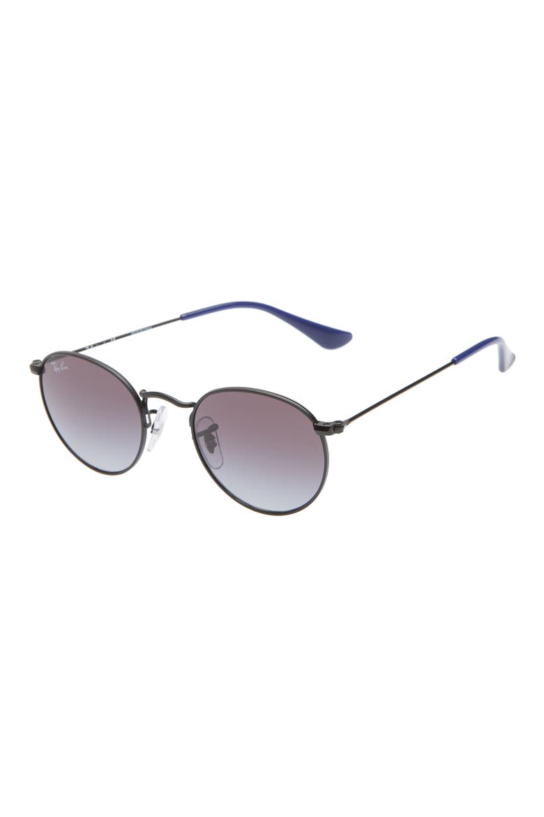 Junior 44mm Round Sunglasses, Main, color, MATTE BLACK/ BLACK GRADIENT