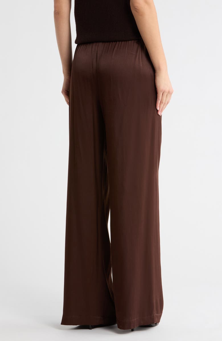Nordstrom Tie Front Satin Wide Leg Pants, Alternate, color, Brown Coffee
