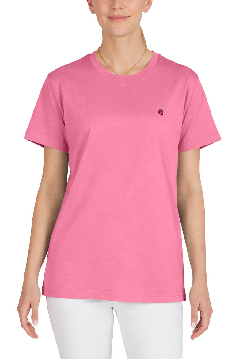 Womens Lil Strawberry Jersey Tee, Main, color, Charity Pink