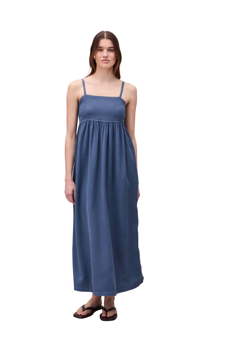 The Linen Maxi Dress, Main, color, Vintage Indigo