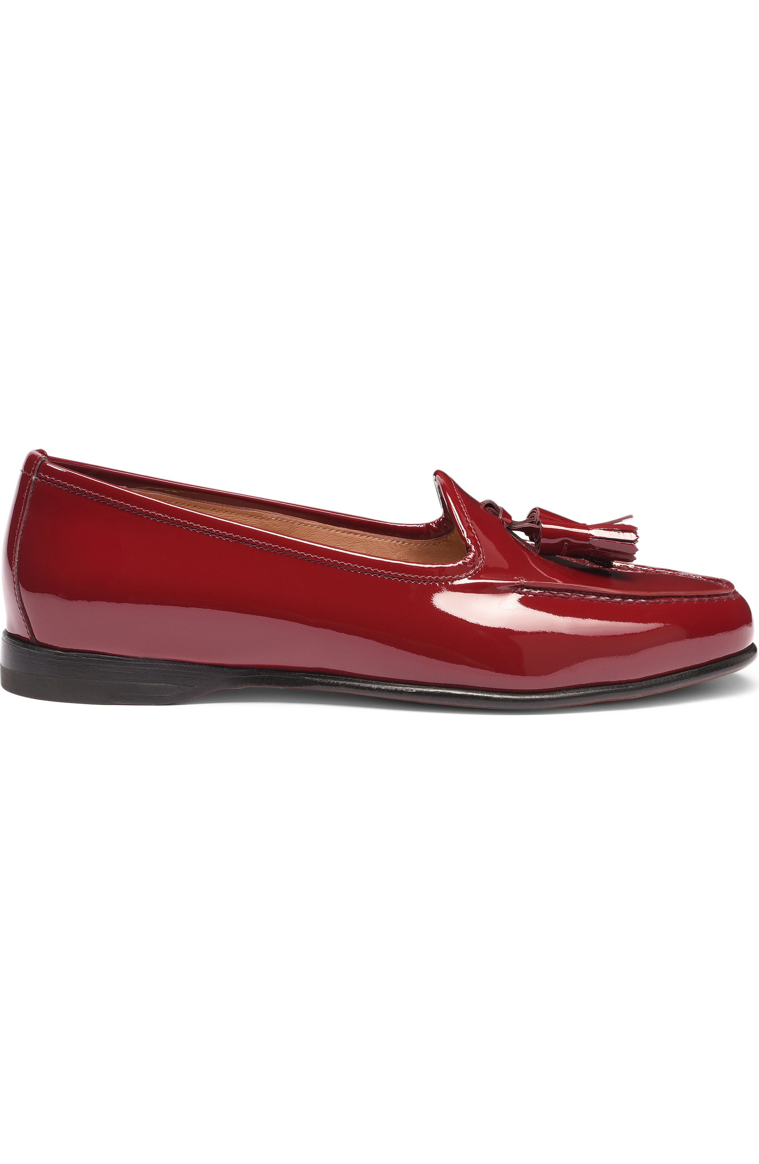 Santoni Women's Andrea Red Patent Tassel Loafer, Main, color, 