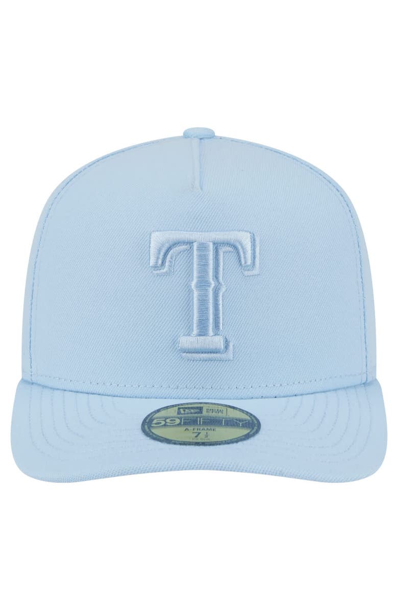 New Era Men's New Era  Light Blue Texas Rangers Color Pack A-Frame 59FIFTY Fitted Hat, Alternate, color, Light Blue