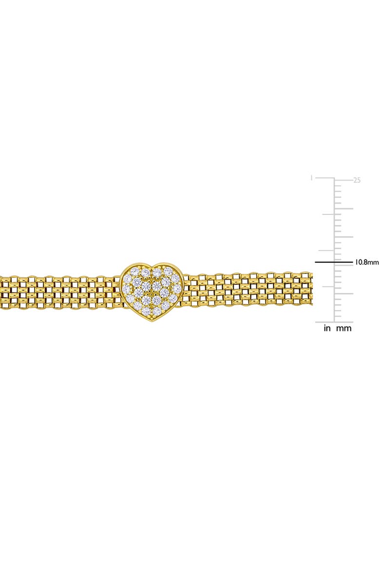 Julianna B. Cubic Zirconia Heart Flexible Bracelet, Alternate, color,