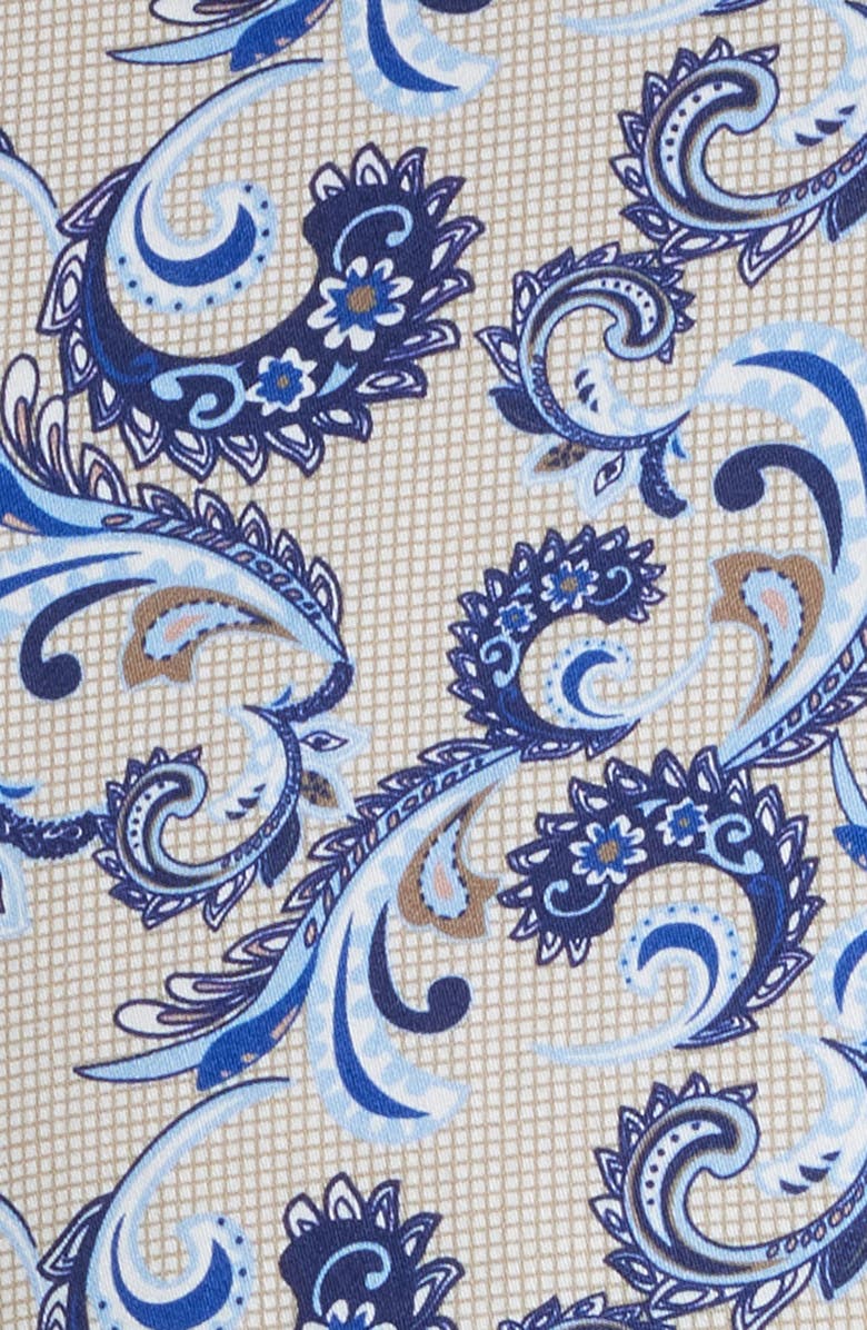 Johnston & Murphy Logan Print Button-Up Shirt, Alternate, color, Tan Checkered Paisley