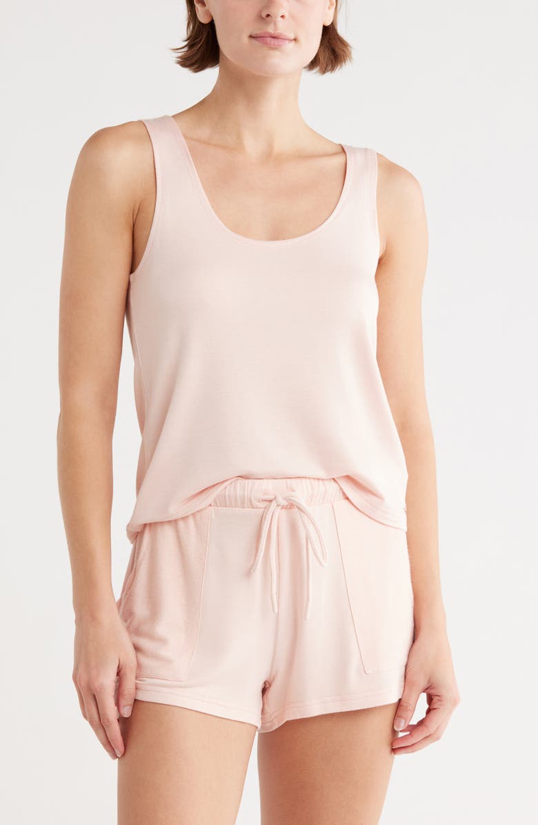 Danskin Knit Short Pajamas, Main, color, Peach Sand