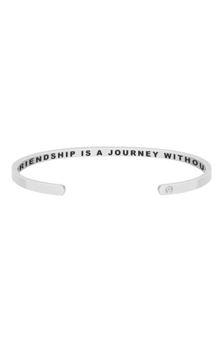 Mantra A True Friendship Is A Journey Without An End bracelet, Main, color, Inside - Silver