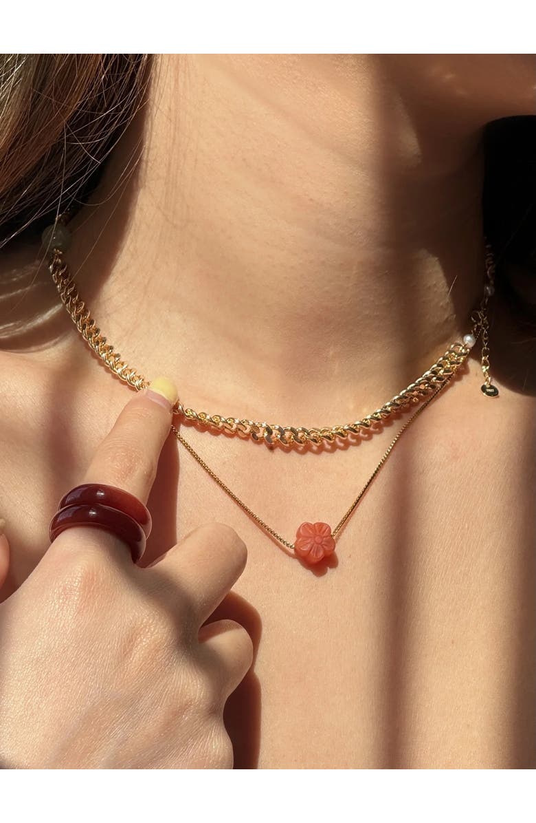 seree Kyoto Flower pendant necklace, Alternate, color, Red