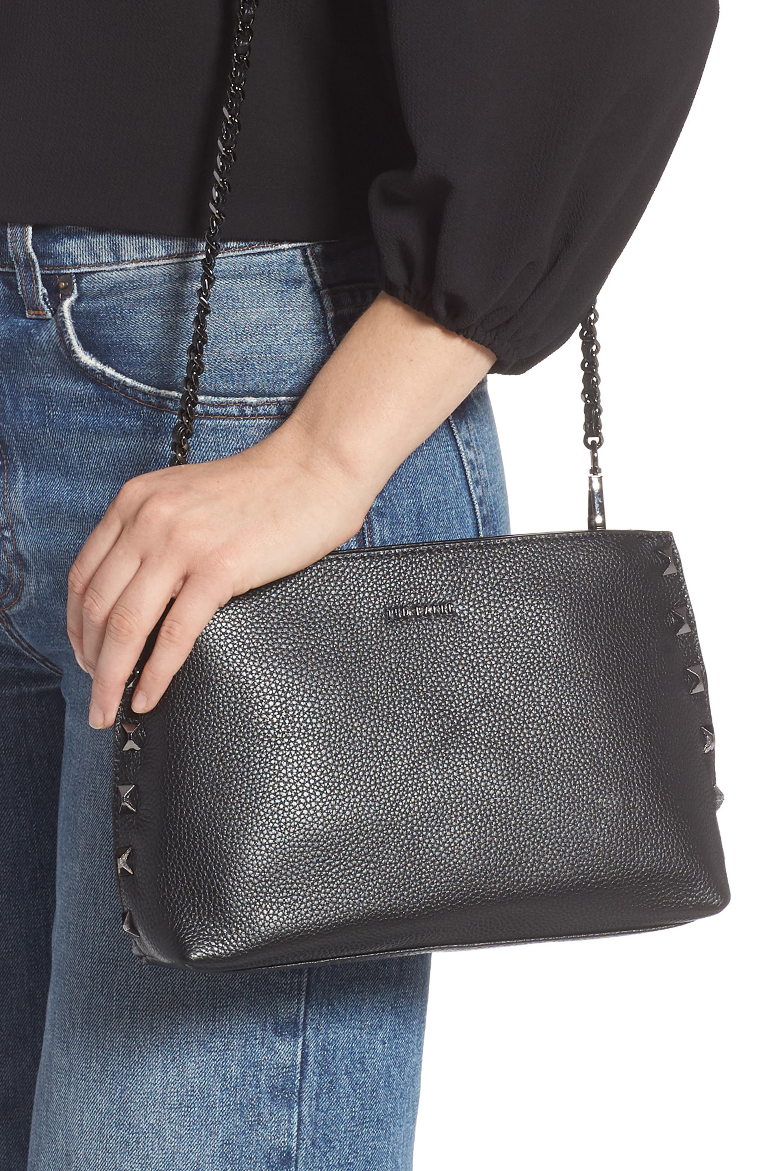 Ted Baker London Jemira Bow Leather Clutch, Alternate, color, 