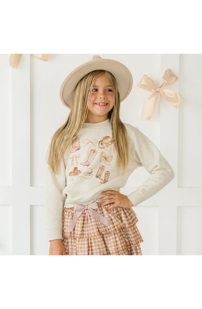 Sweet Wink Cowgirl Cutie Sweatshirt, Alternate, color, Brown Multicolor