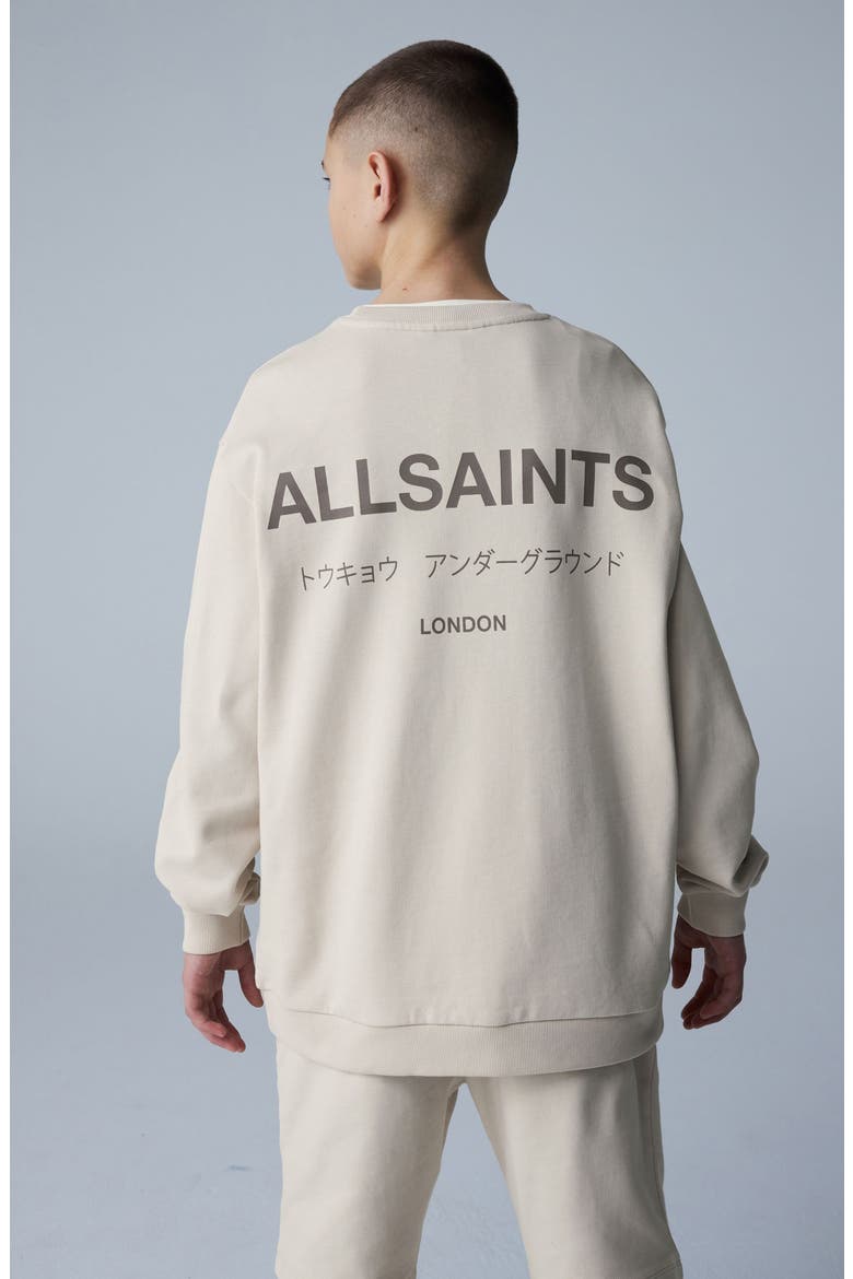 Kids' Underground Oversize Crewneck Sweatshirt, Alternate, color, NEUTRAL