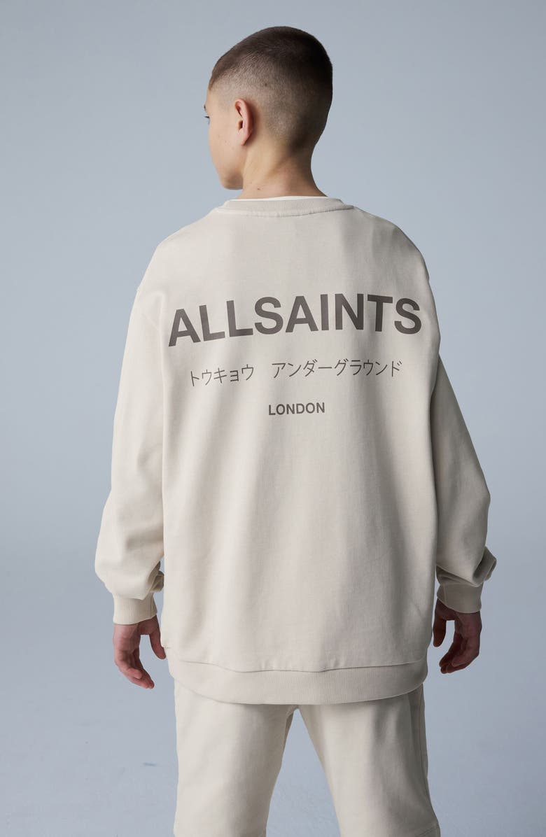 smALLSAINTS by ALLSAINTS Kids' Underground Oversize Crewneck Sweatshirt, Alternate, color, Neutral