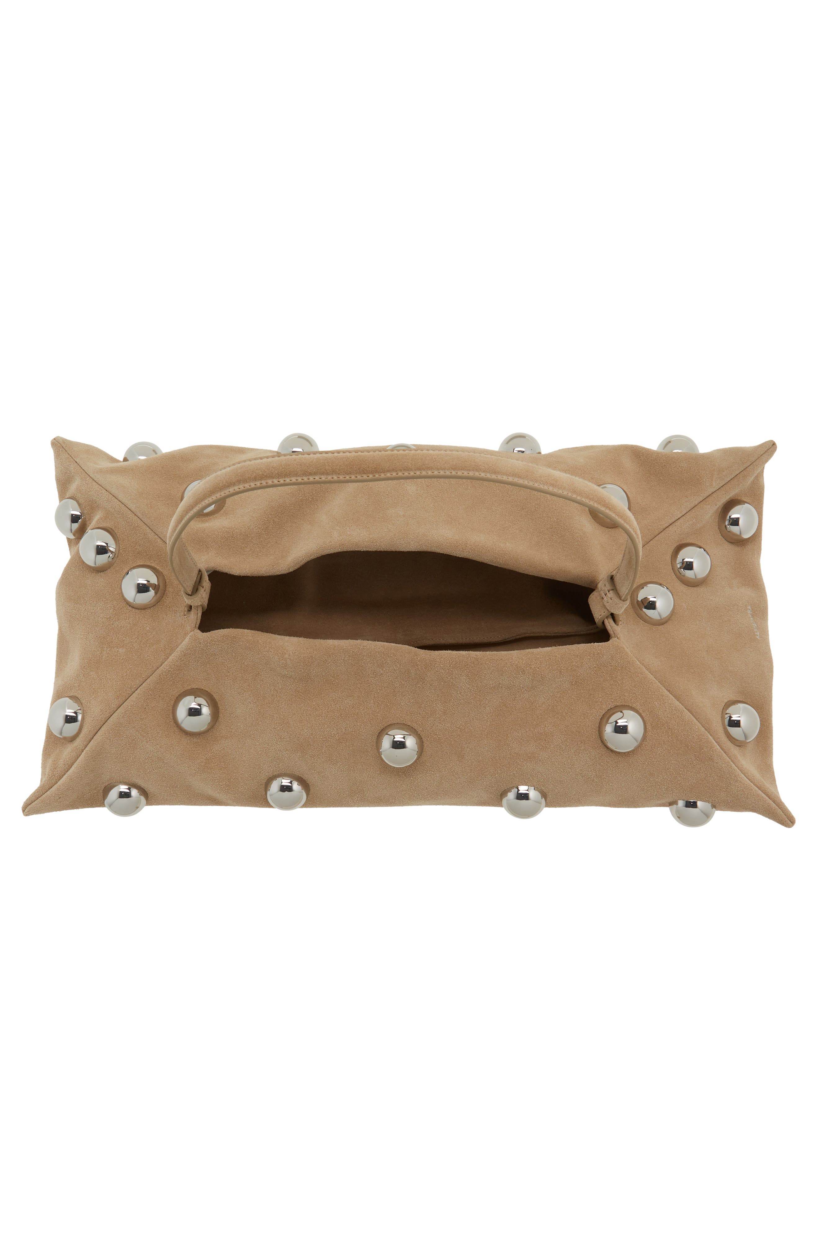 Altuzarra Origami Suede East/West Shoulder Bag, Alternate, color, Cappuccino/ Silver