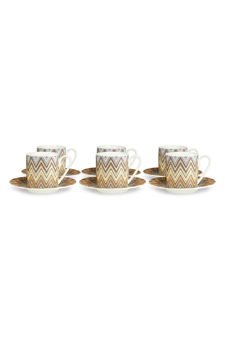 Jarris Set Of 6 Coffee Cups & Saucers, Alternate, color, White