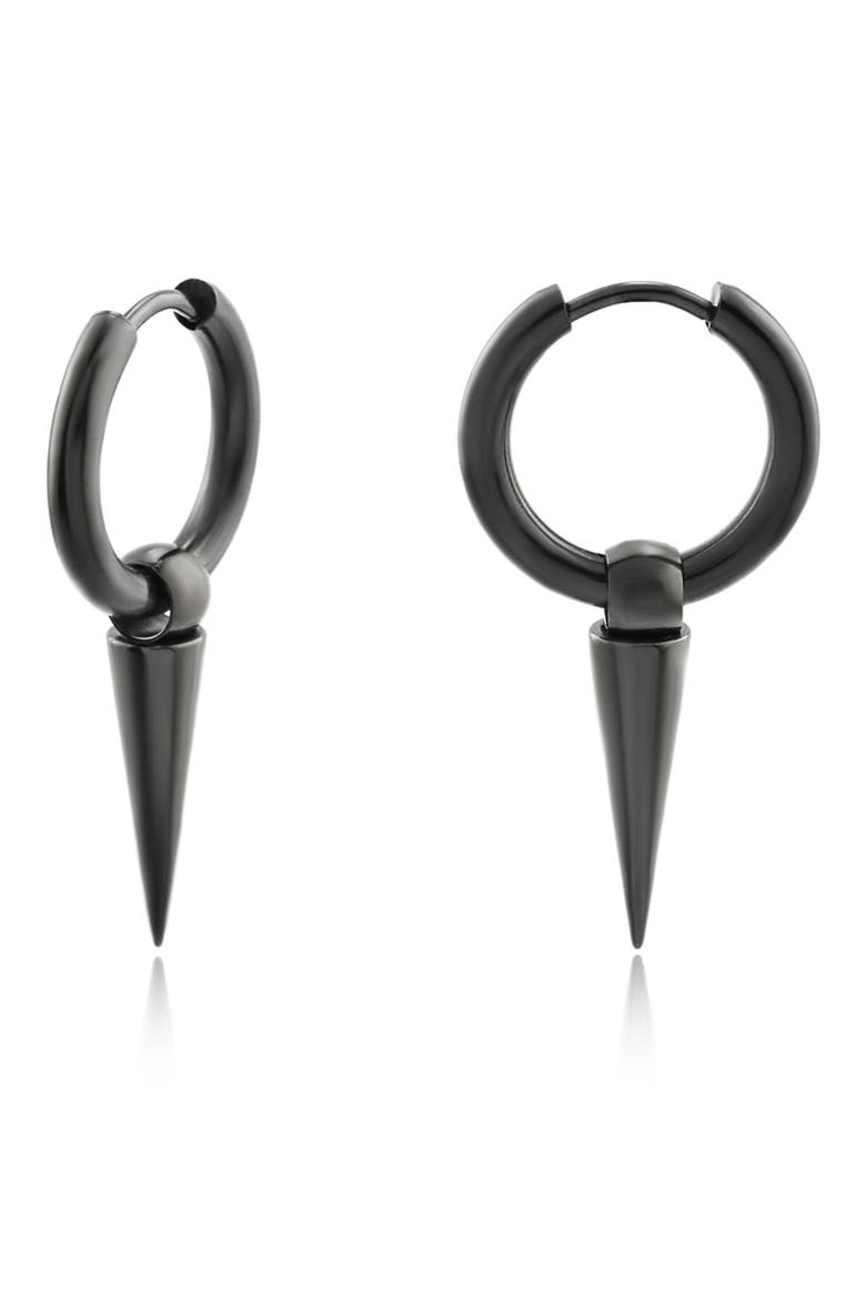 Spike Drop Earrings, Main, color, GUNMETAL