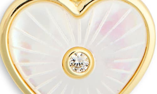 Argento Vivo Mother-of-pearl Cubic Zirconia Heart Pendant Necklace
