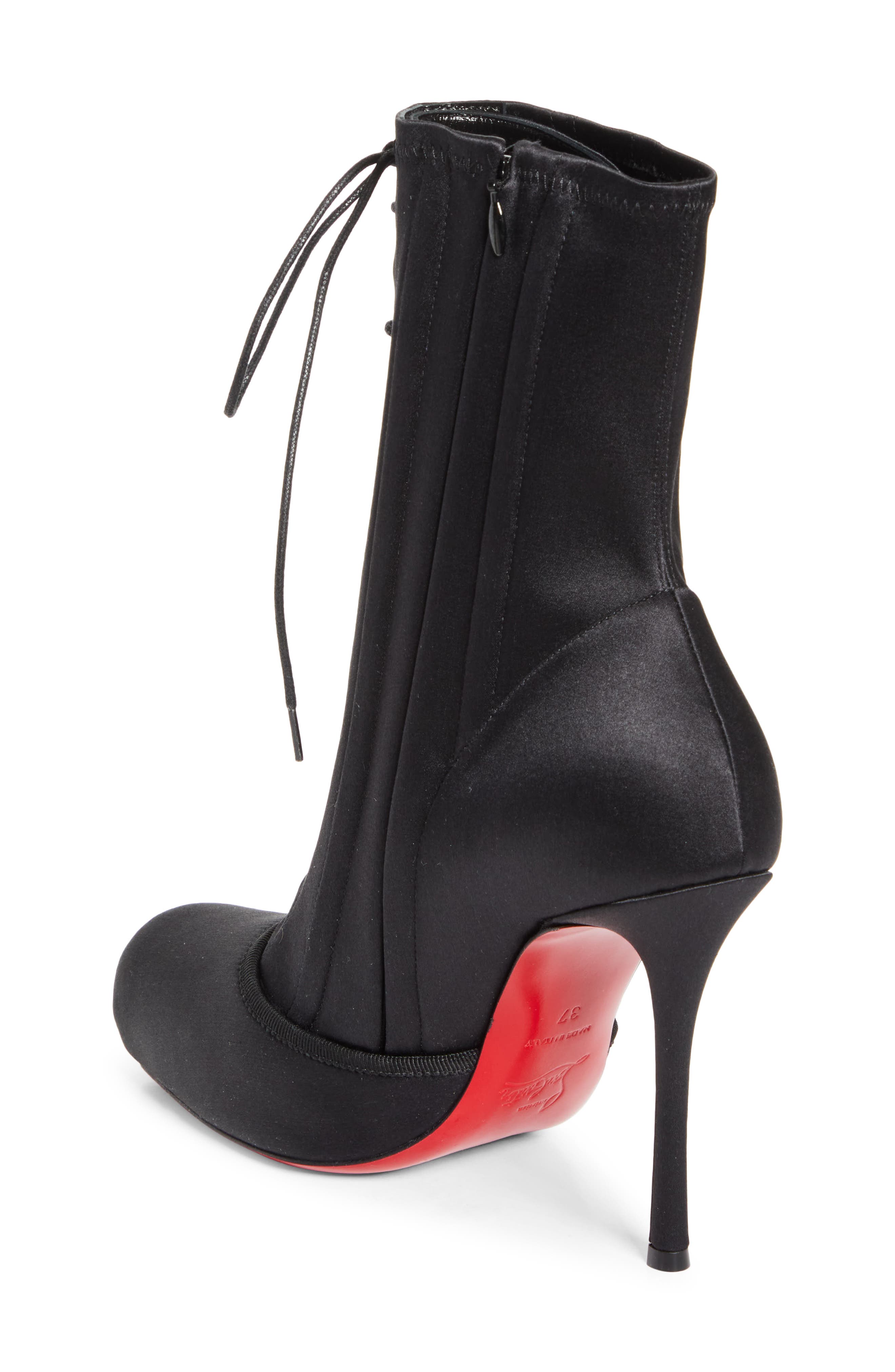 Christian Louboutin Cassia Pavlova Lace-Up Bootie, Alternate, color, Black