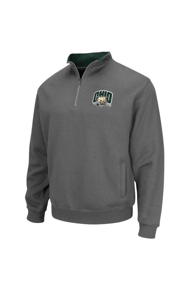 COLOSSEUM Men's Colosseum Charcoal Ohio Bobcats Tortugas Logo Quarter-Zip Jacket, Alternate, color, Charcoal