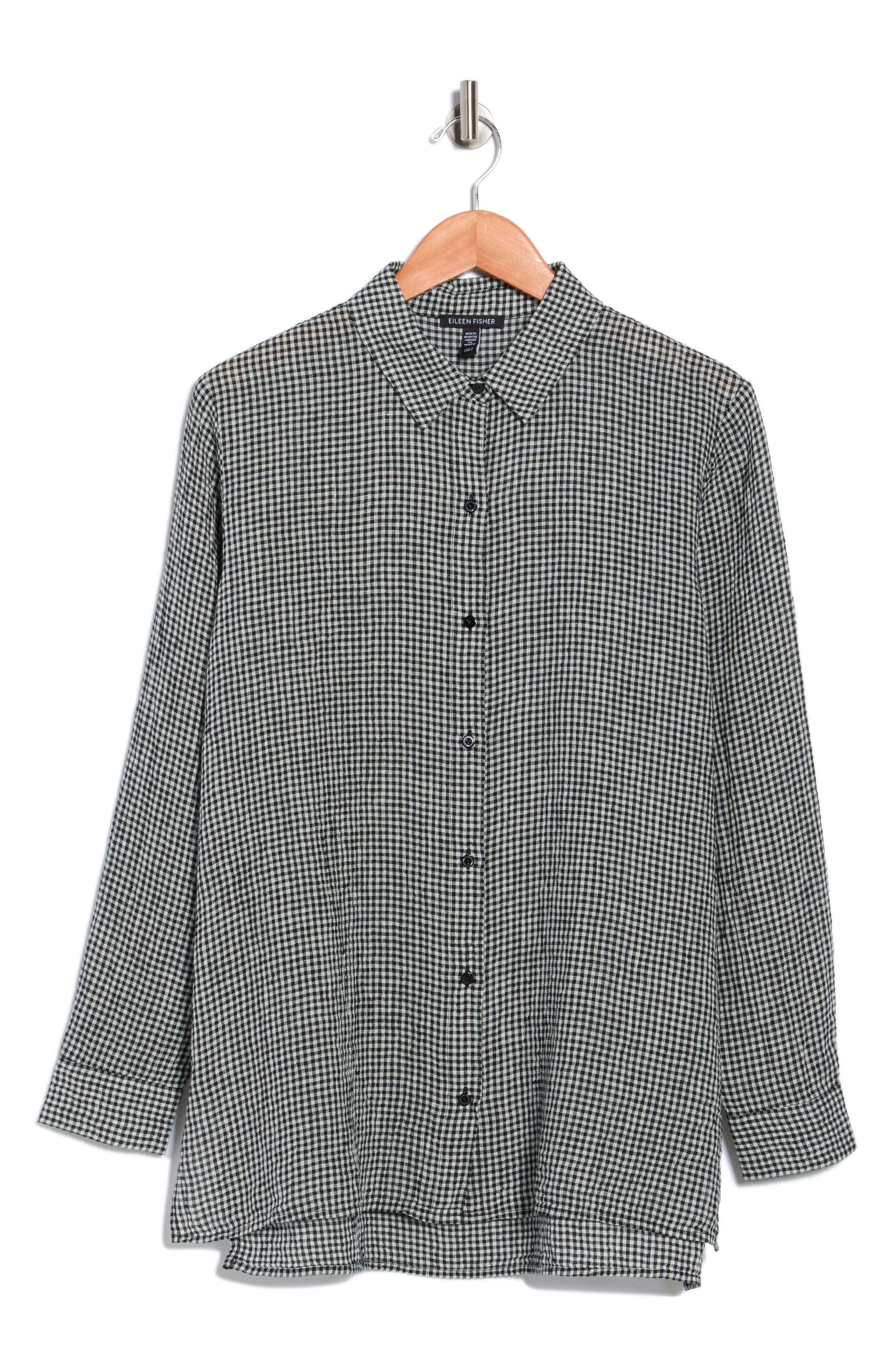 Eileen Fisher Classic Collar Organic Cotton Button-Up Shirt