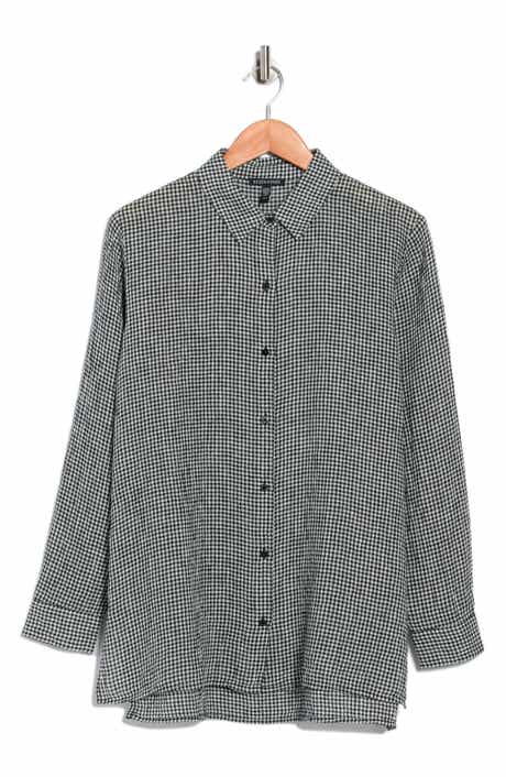 Eileen Fisher Classic Collar Organic Cotton Button-Up Shirt