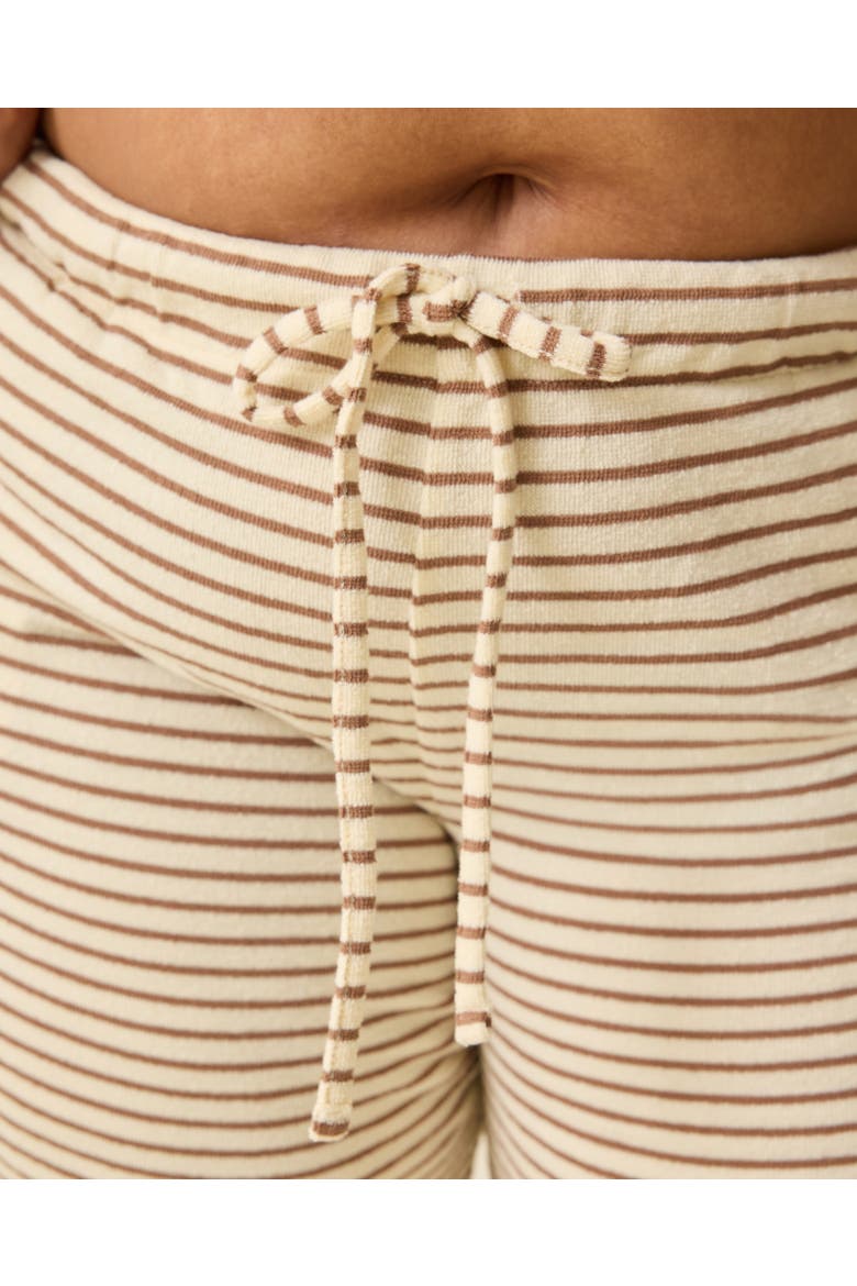 Luxe Terry Maternity & Postpartum Pant, Alternate, color, Ivory Chocolate Stripe