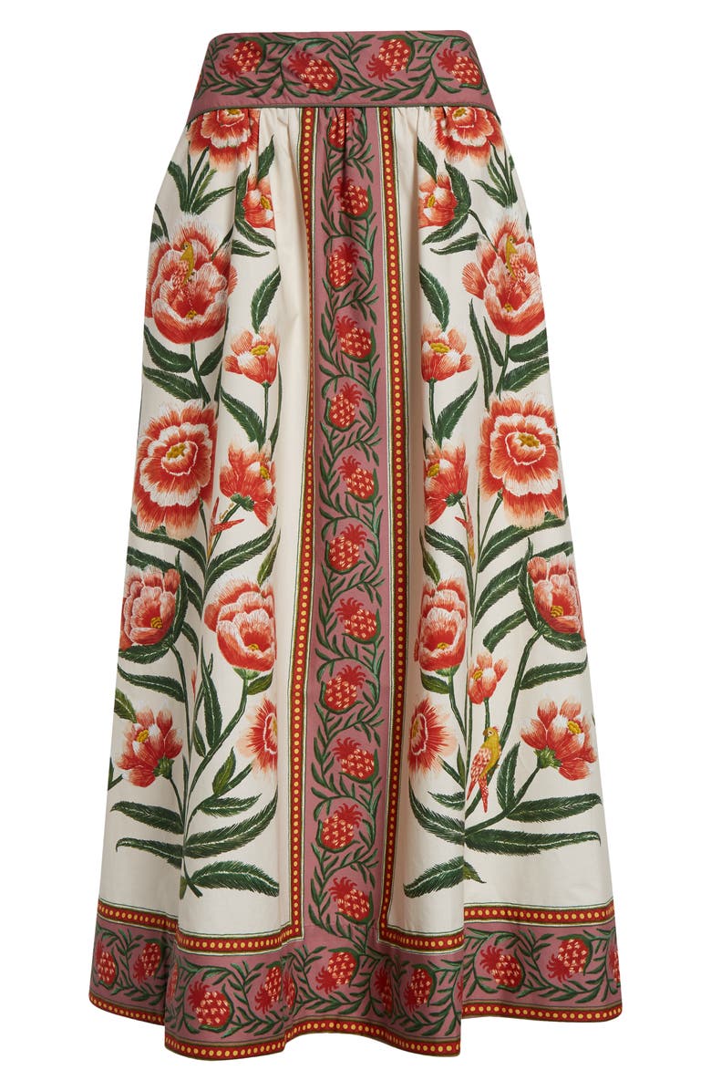 FARM Rio Anika Placed Floral Print Cotton Skirt, Alternate, color,