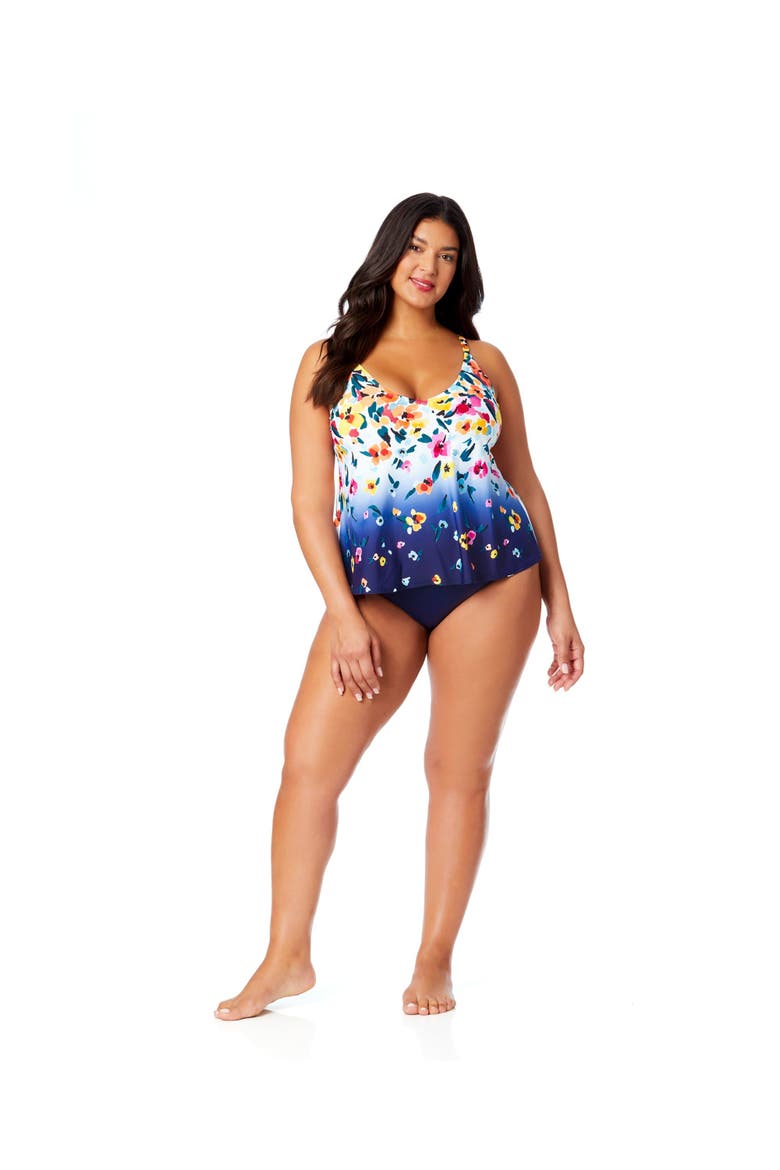 Women's Plus Riviera Floral Easy Triangle Tankini Swim Top, Alternate, color, Gradient Floral