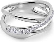 Monica Vinader Nura Lab-Created Diamond Pavé Crossover Ring