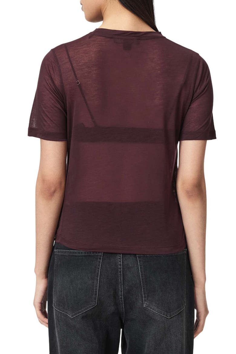 Athea Sheer Graphic Tee, Alternate, color, BURGUNDY RED