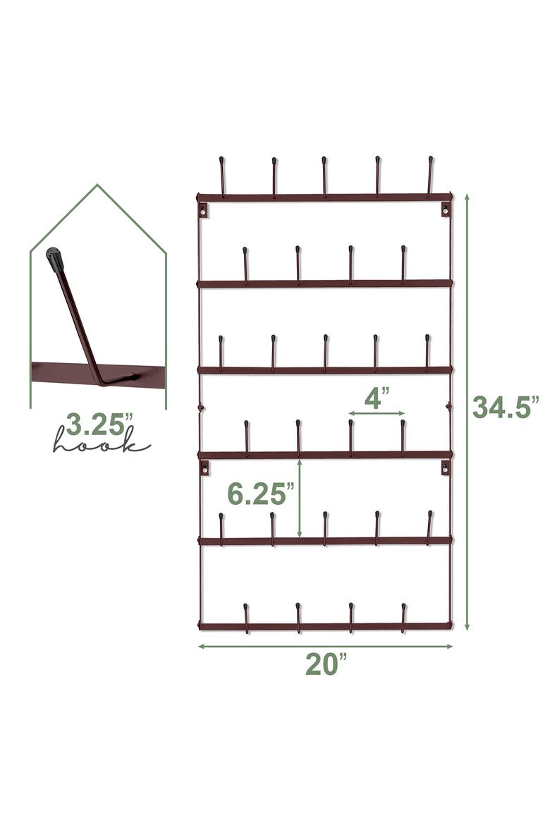 Large 6-Tier Metal Mug Rack, Alternate, color, BROWN