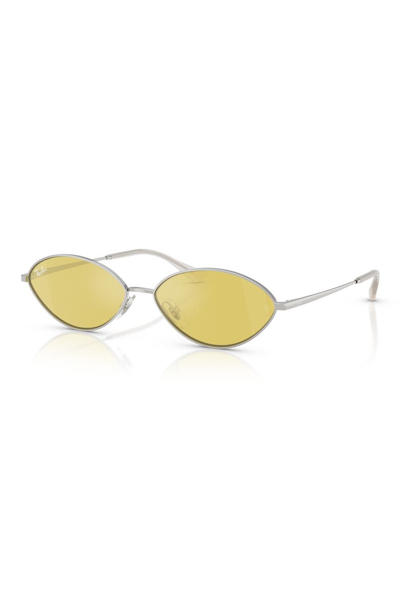 56mm Oval Sunglasses, Alternate, color, SILVER