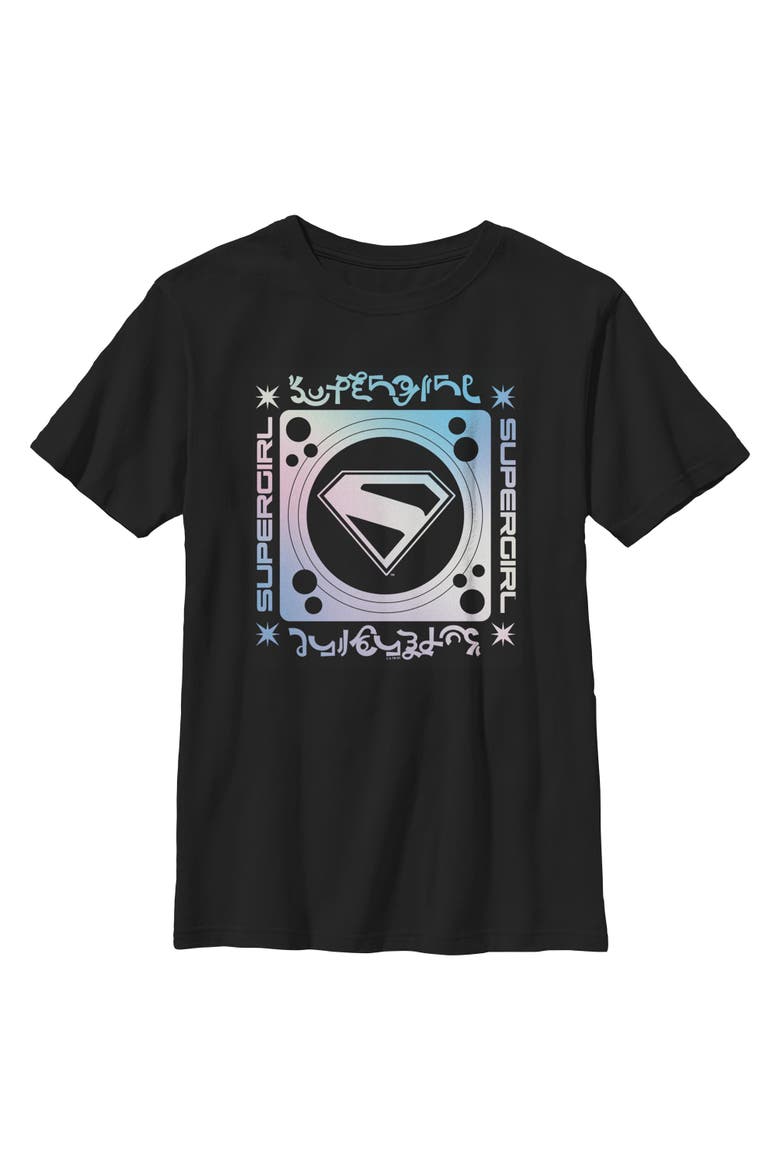 Boy's Supergirl Kryptonian Logo  Graphic T-Shirt, Main, color, Black