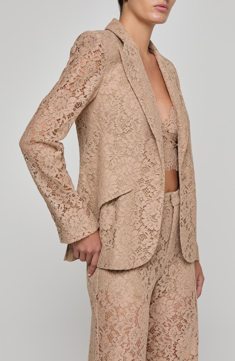 L'AGENCE Chamberlain Lace Blazer, Alternate, color, Cappuccino