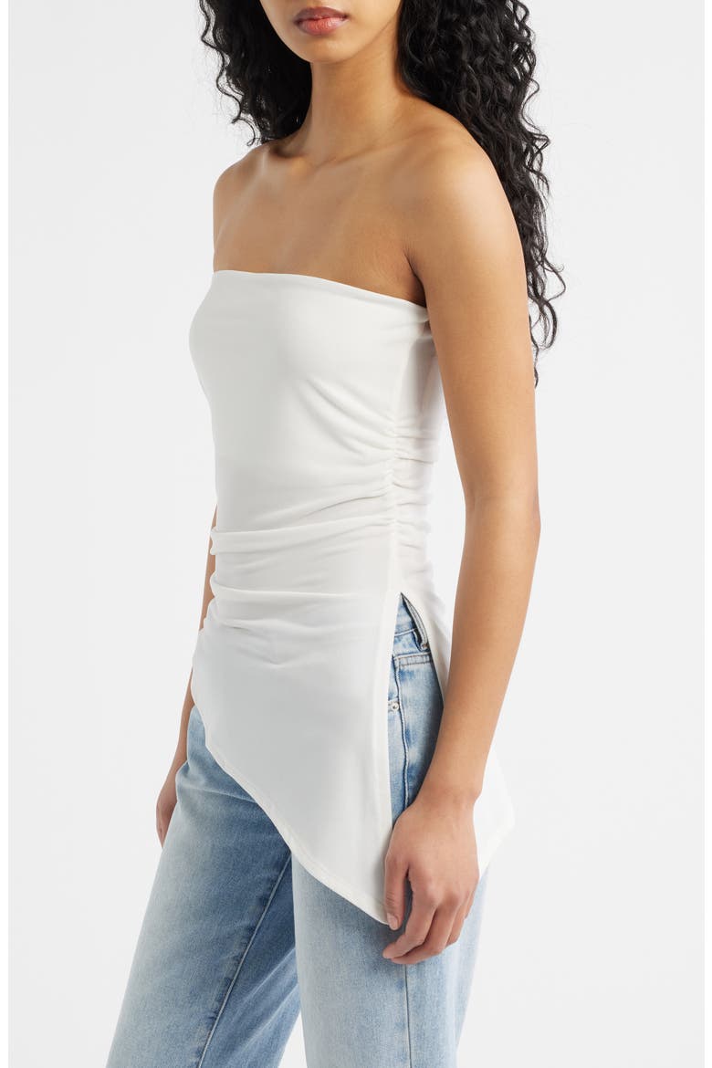 Ines Asymmetric Hem Bandeau Top, Alternate, color, WHITE