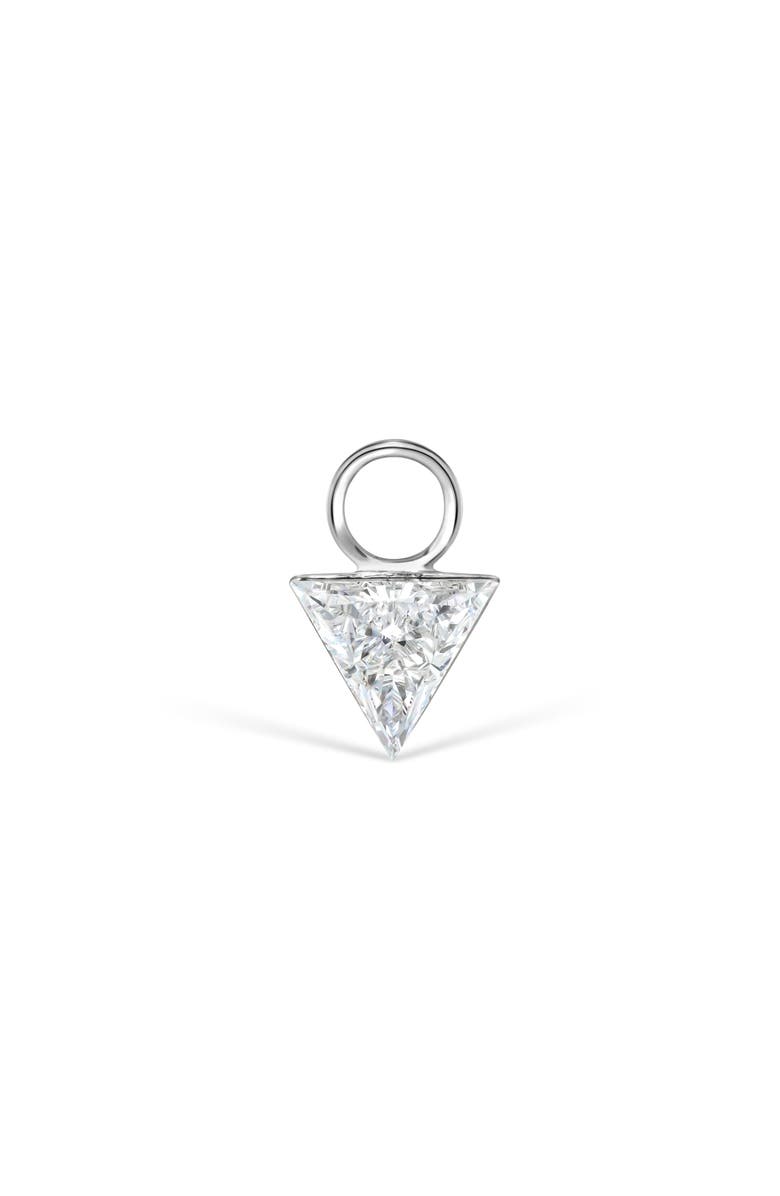 MARIA TASH Invisible Set Triangle Diamond Charm, Main, color, White Gold
